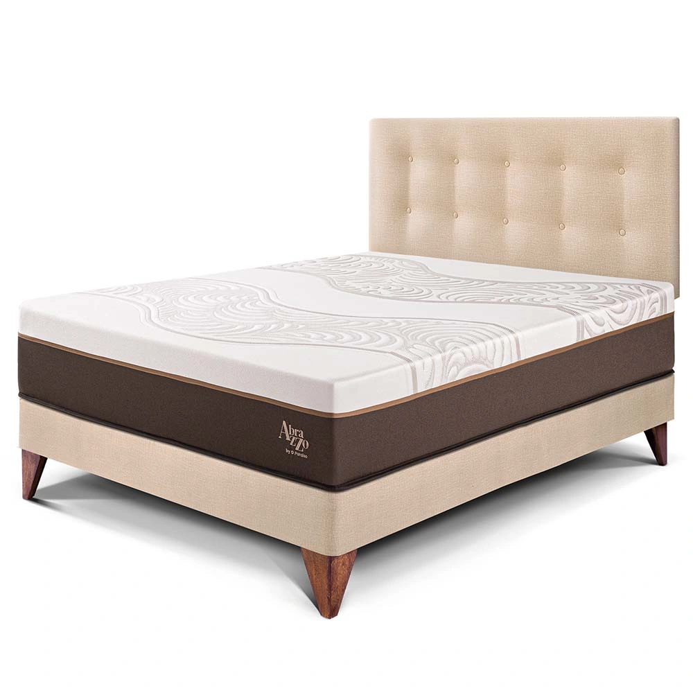 DORMITORIO EUROPEO PARAÍSO ROYAL ABRAZZO 2 PLAZAS CHAMPAGNE + 2 ALMOHADAS VISCOELÁSTICAS - 1