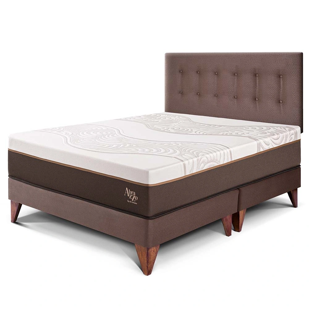 DORMITORIO EUROPEO PARAÍSO ROYAL ABRAZZO QUEEN CHOCOLATE + 2 ALMOHADAS VISCOELÁSTICAS - 1