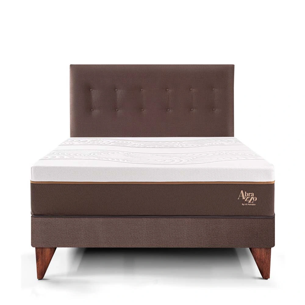 DORMITORIO EUROPEO PARAÍSO ROYAL ABRAZZO QUEEN CHOCOLATE + 2 ALMOHADAS VISCOELÁSTICAS - 3