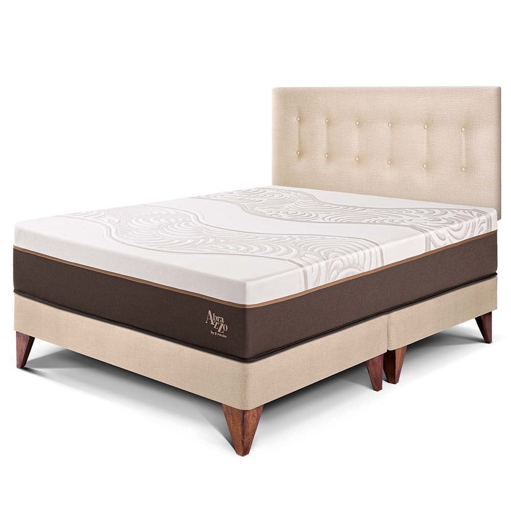 DORMITORIO EUROPEO PARAÍSO ROYAL ABRAZZO QUEEN CHAMPAGNE + 2 ALMOHADAS VISCOELÁSTICAS - 1