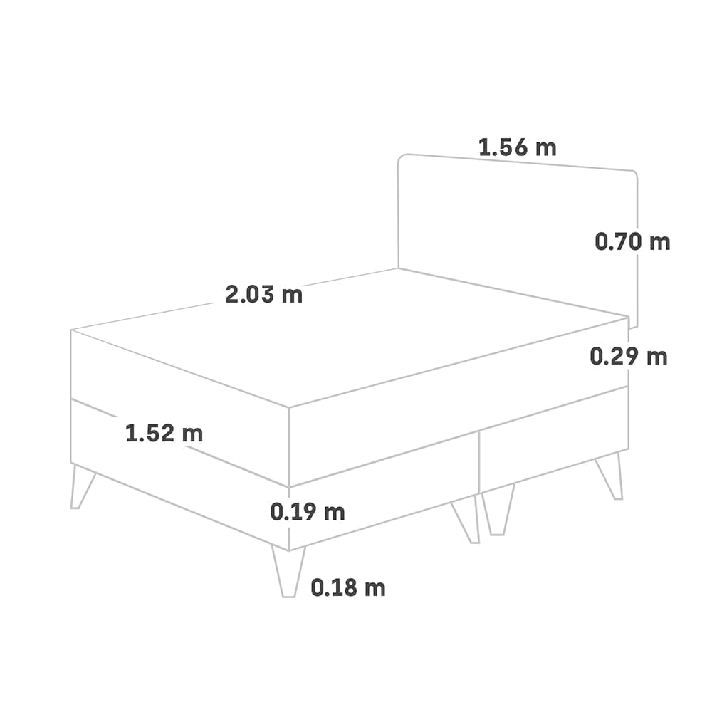 DORMITORIO EUROPEO PARAÍSO ROYAL ABRAZZO QUEEN CHAMPAGNE + 2 ALMOHADAS VISCOELÁSTICAS - 5