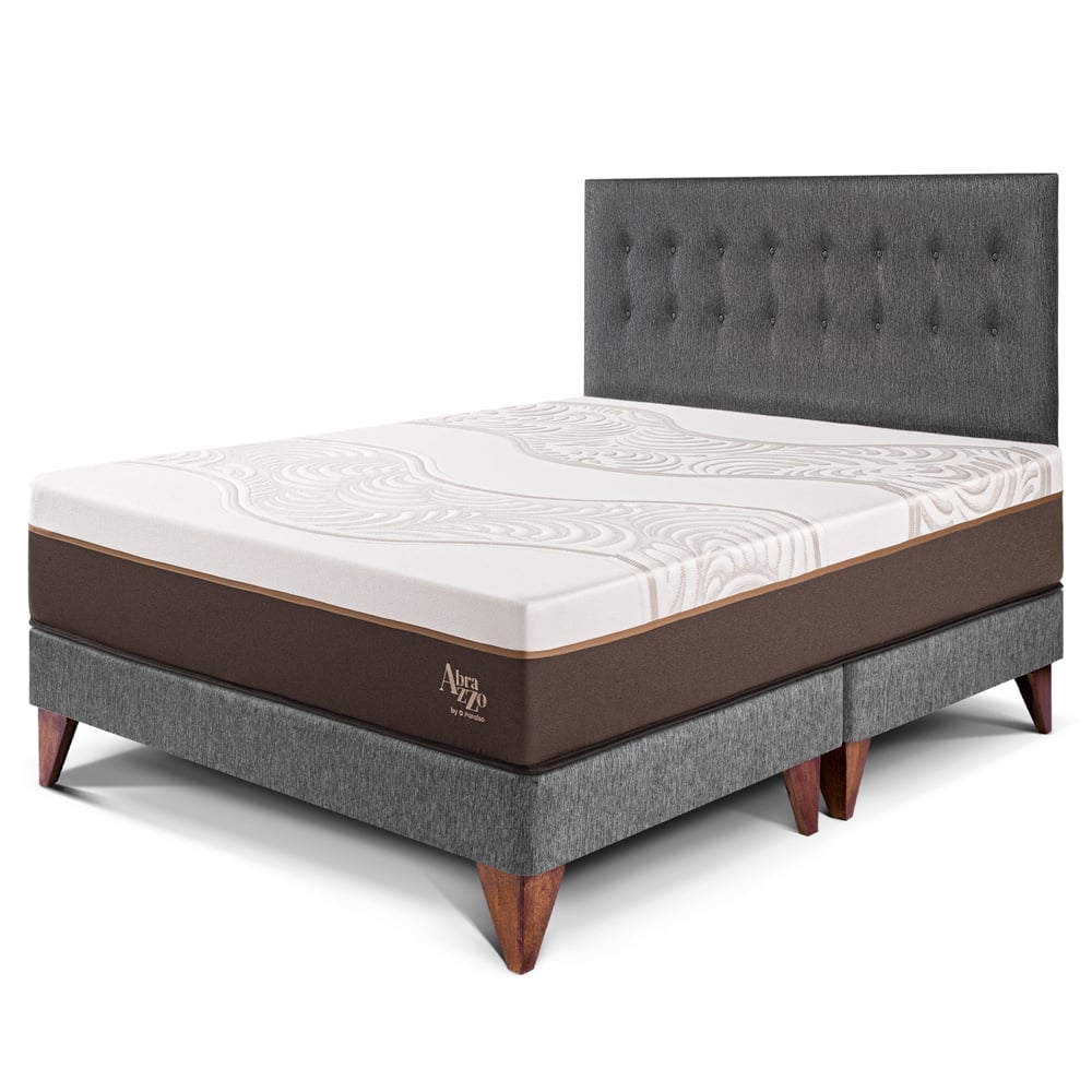 DORMITORIO EUROPEO PARAÍSO ROYAL ABRAZZO KING GRIS + 2 ALMOHADAS VISCOELÁSTICAS - 1