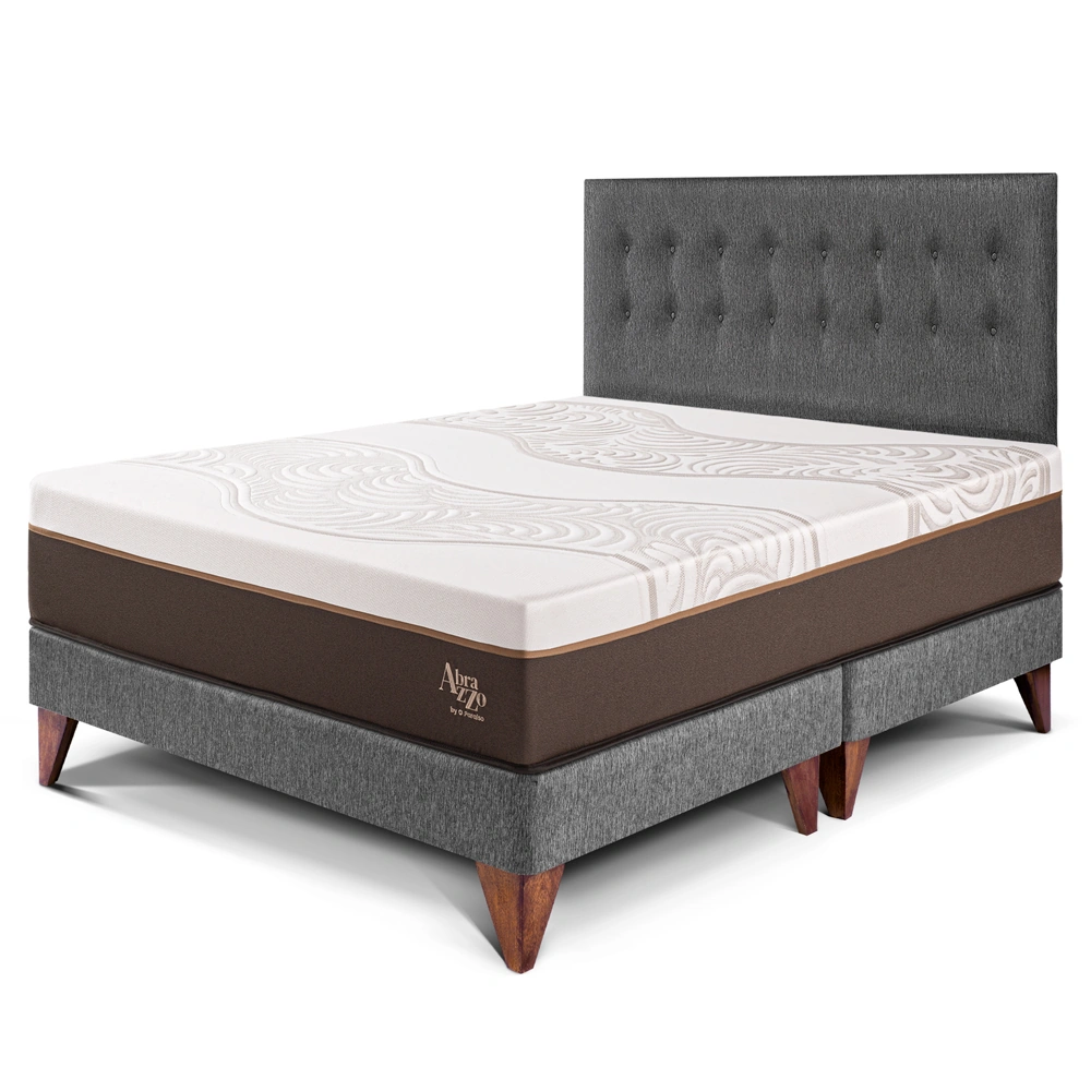 DORMITORIO EUROPEO PARAÍSO ROYAL ABRAZZO KING GRIS + 2 ALMOHADAS VISCOELÁSTICAS - 1