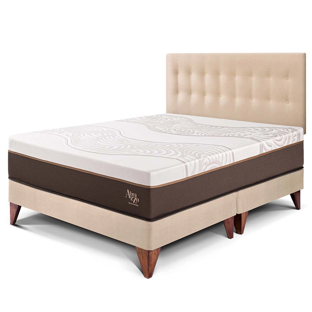 DORMITORIO EUROPEO PARAÍSO ROYAL ABRAZZO KING CHAMPAGNE + 2 ALMOHADAS VISCOELÁSTICAS - 1