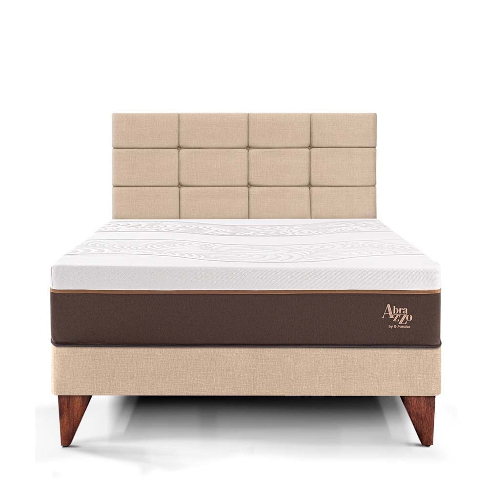 DORMITORIO EUROPEO PARAÍSO ROYAL ABRAZZO 2 PLAZAS CHAMPAGNE + CABECERA BLOCKS + 2 ALMOHADAS VISCOELÁSTICAS - 3