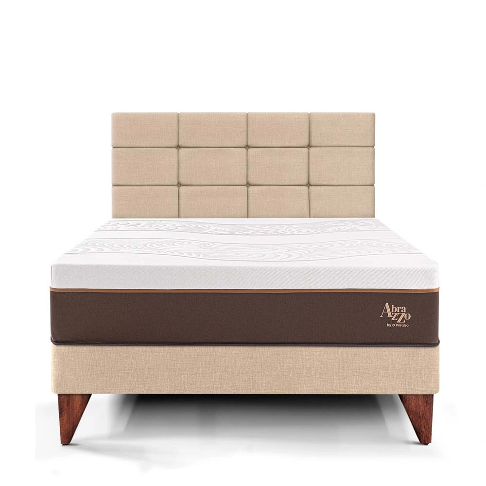 DORMITORIO EUROPEO PARAÍSO ROYAL ABRAZZO 2 PLAZAS CHAMPAGNE + CABECERA BLOCKS + 2 ALMOHADAS VISCOELÁSTICAS - 3