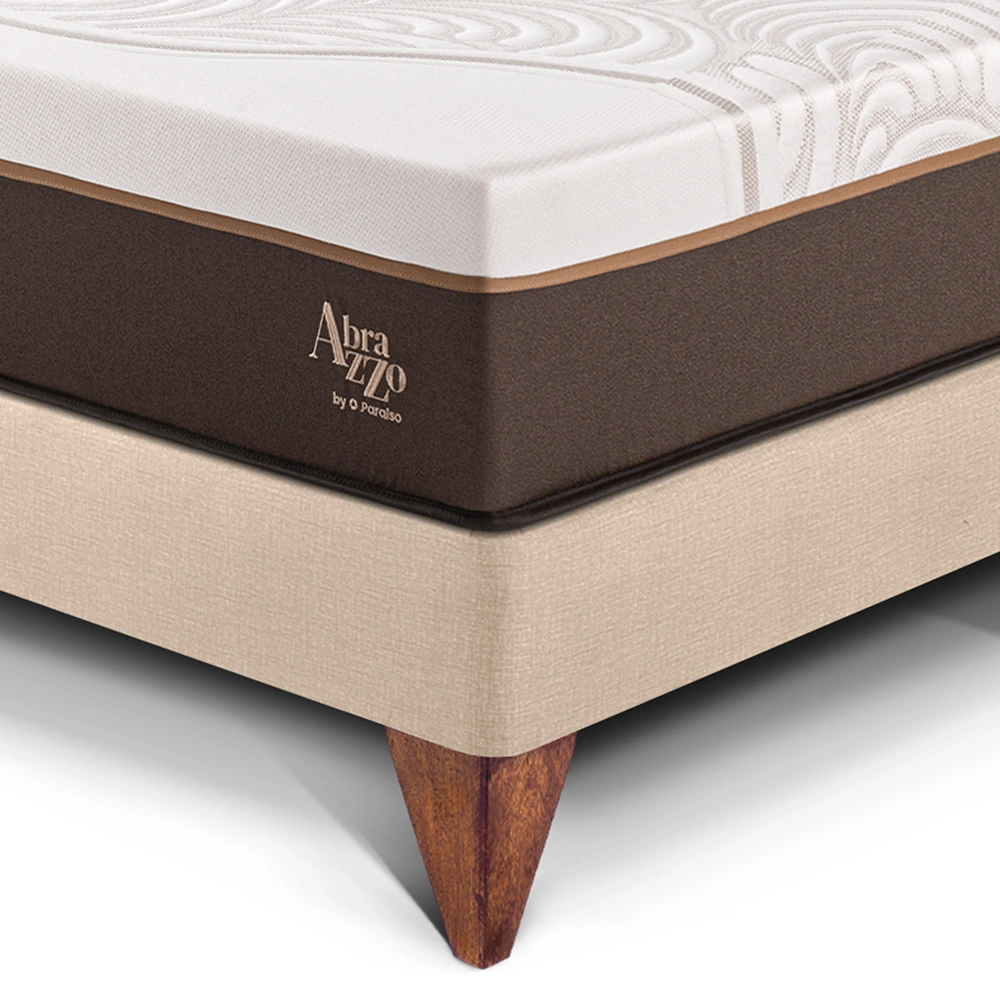 DORMITORIO EUROPEO PARAÍSO ROYAL ABRAZZO QUEEN CHAMPAGNE + CABECERA BLOCKS + 2 ALMOHADAS VISCOELÁSTICAS - 2