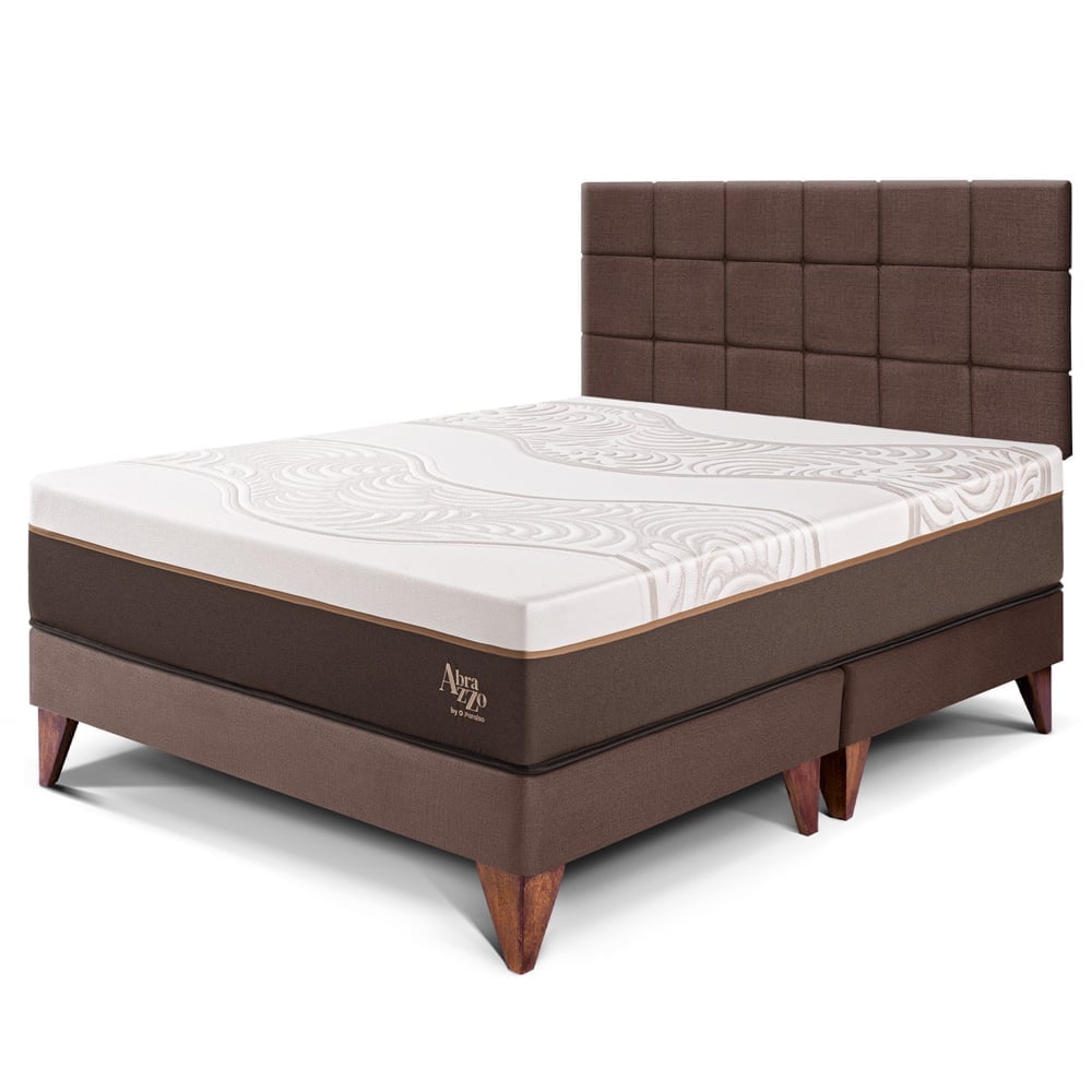 DORMITORIO EUROPEO PARAÍSO ROYAL ABRAZZO KING CHOCOLATE + CABECERA BLOCKS + 2 ALMOHADAS VISCOELÁSTICAS - 1