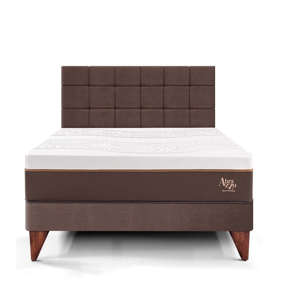 DORMITORIO EUROPEO PARAÍSO ROYAL ABRAZZO KING CHOCOLATE + CABECERA BLOCKS + 2 ALMOHADAS VISCOELÁSTICAS - 3