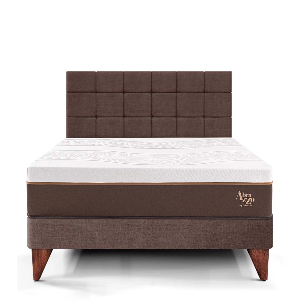 DORMITORIO EUROPEO PARAÍSO ROYAL ABRAZZO KING CHOCOLATE + CABECERA BLOCKS + 2 ALMOHADAS VISCOELÁSTICAS - 3