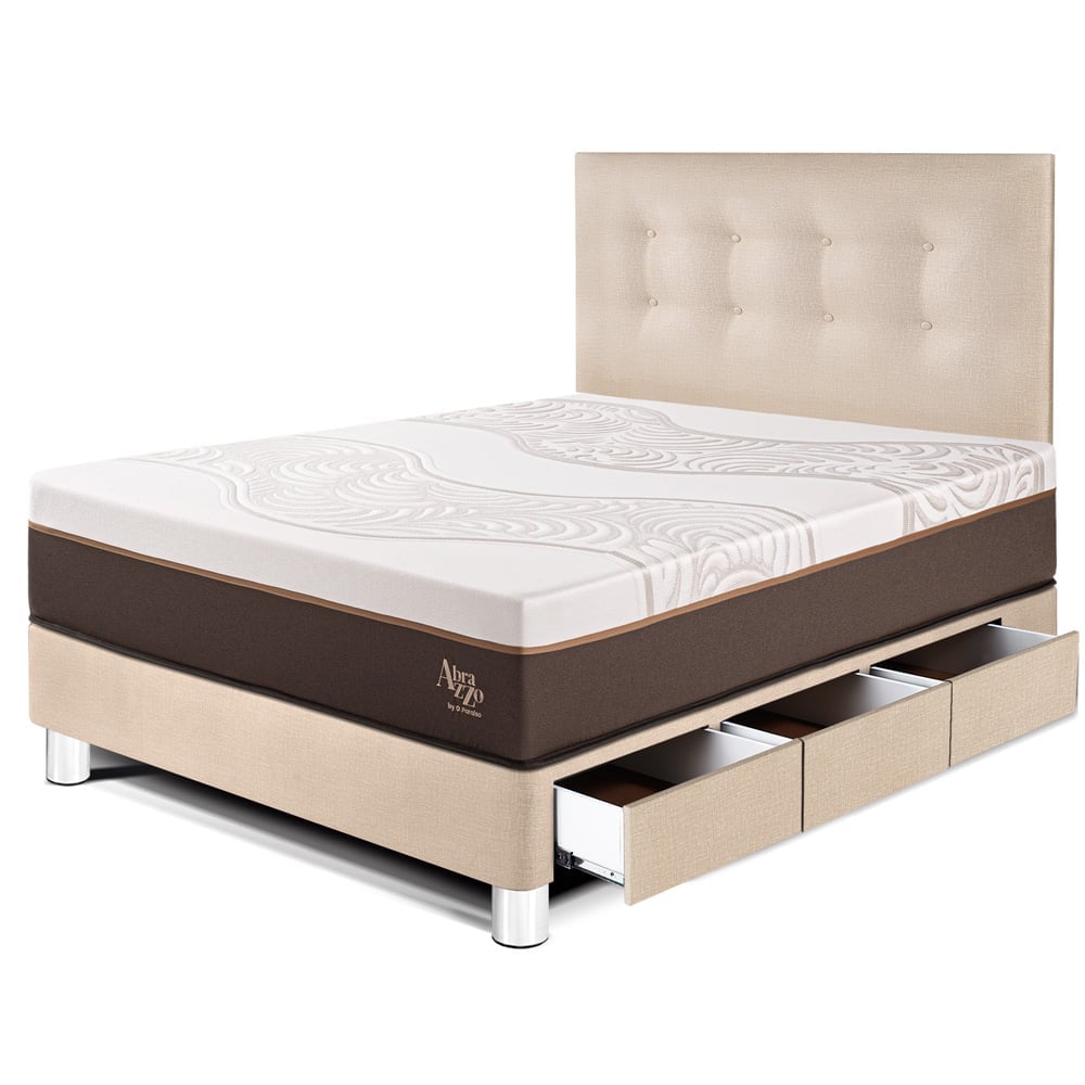 DORMITORIO CON CAJONES PARAÍSO ROYAL ABRAZZO 1.5 PLAZAS CHAMPAGNE + 1 ALMOHADA VISCOELÁSTICA - 1
