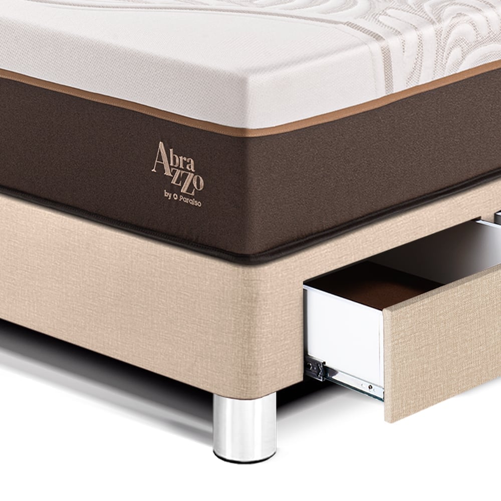 DORMITORIO CON CAJONES PARAÍSO ROYAL ABRAZZO 1.5 PLAZAS CHAMPAGNE + 1 ALMOHADA VISCOELÁSTICA - 2