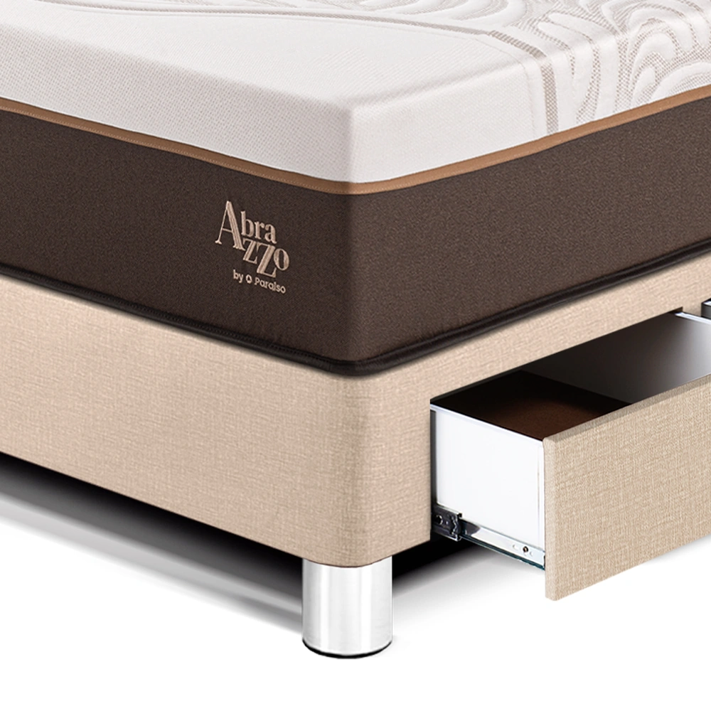 DORMITORIO CON CAJONES PARAÍSO ROYAL ABRAZZO 1.5 PLAZAS CHAMPAGNE + 1 ALMOHADA VISCOELÁSTICA - 2