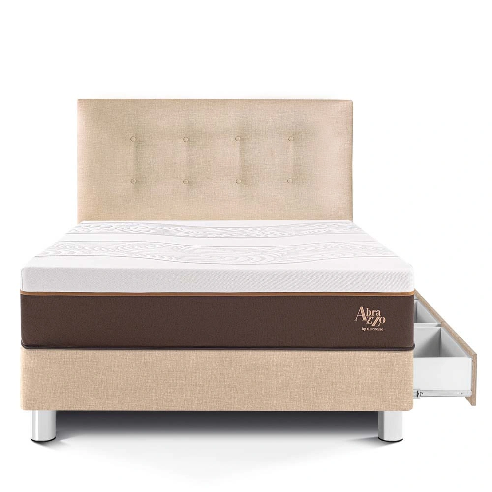 DORMITORIO CON CAJONES PARAÍSO ROYAL ABRAZZO 1.5 PLAZAS CHAMPAGNE + 1 ALMOHADA VISCOELÁSTICA - 3