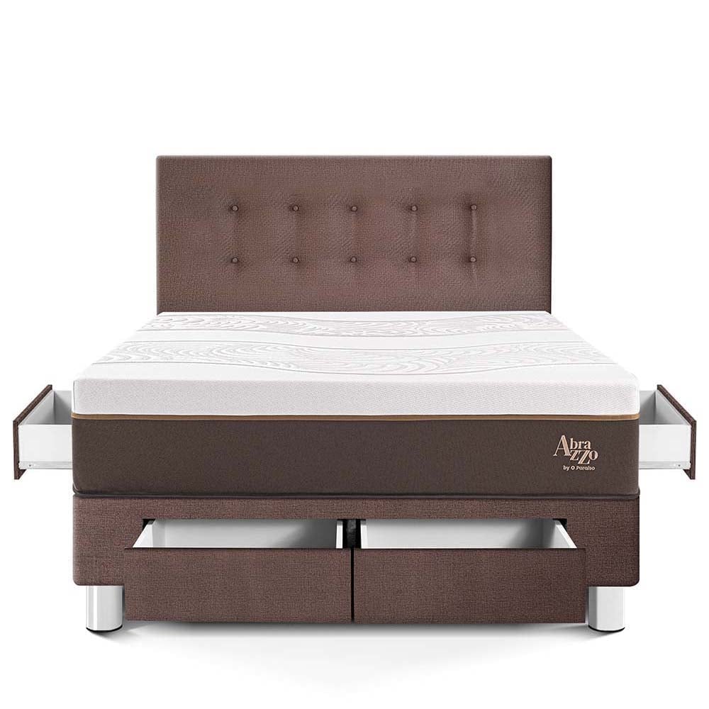 DORMITORIO CON CAJONES PARAÍSO ROYAL ABRAZZO 2 PLAZAS CHOCOLATE + 2 ALMOHADAS VISCOELÁSTICAS - 4
