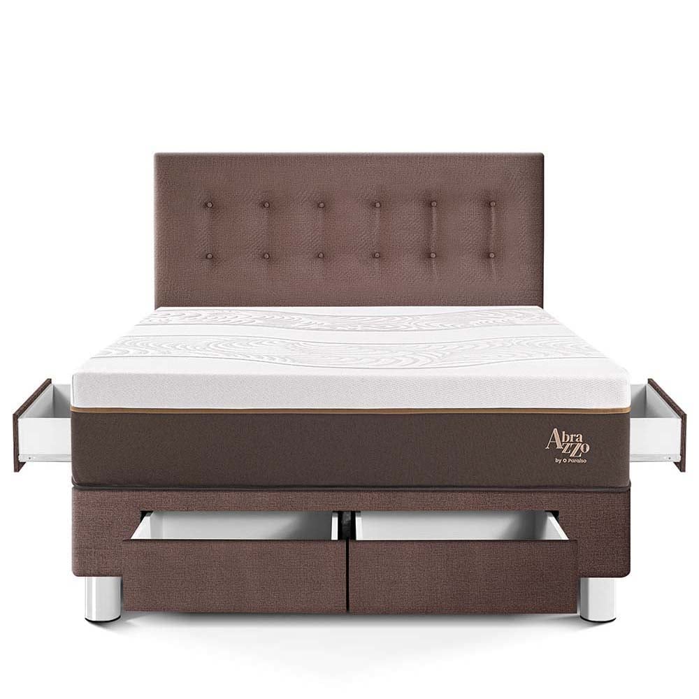 DORMITORIO CON CAJONES PARAÍSO ROYAL ABRAZZO QUEEN CHOCOLATE + 2 ALMOHADAS VISCOELÁSTICAS - 3