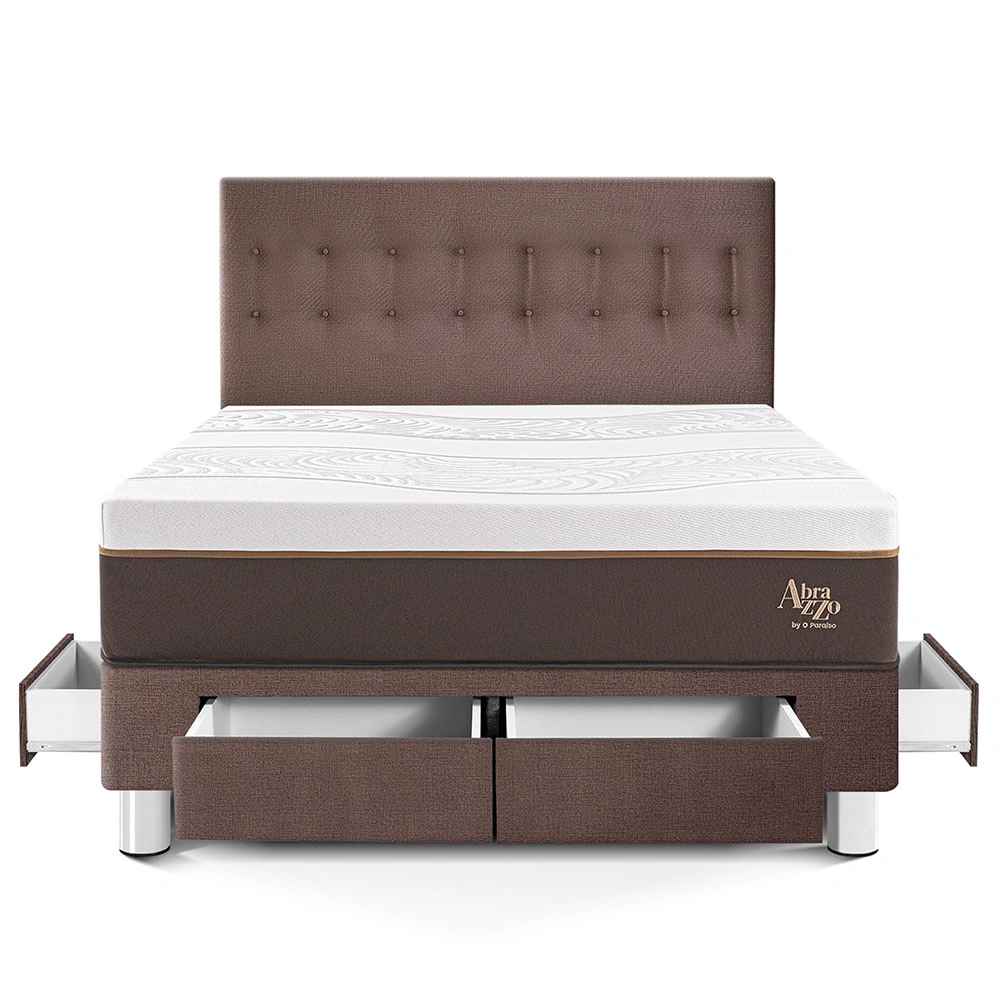 DORMITORIO CON CAJONES PARAÍSO ROYAL ABRAZZO KING CHOCOLATE + 2 ALMOHADAS VISCOELÁSTICAS - 3