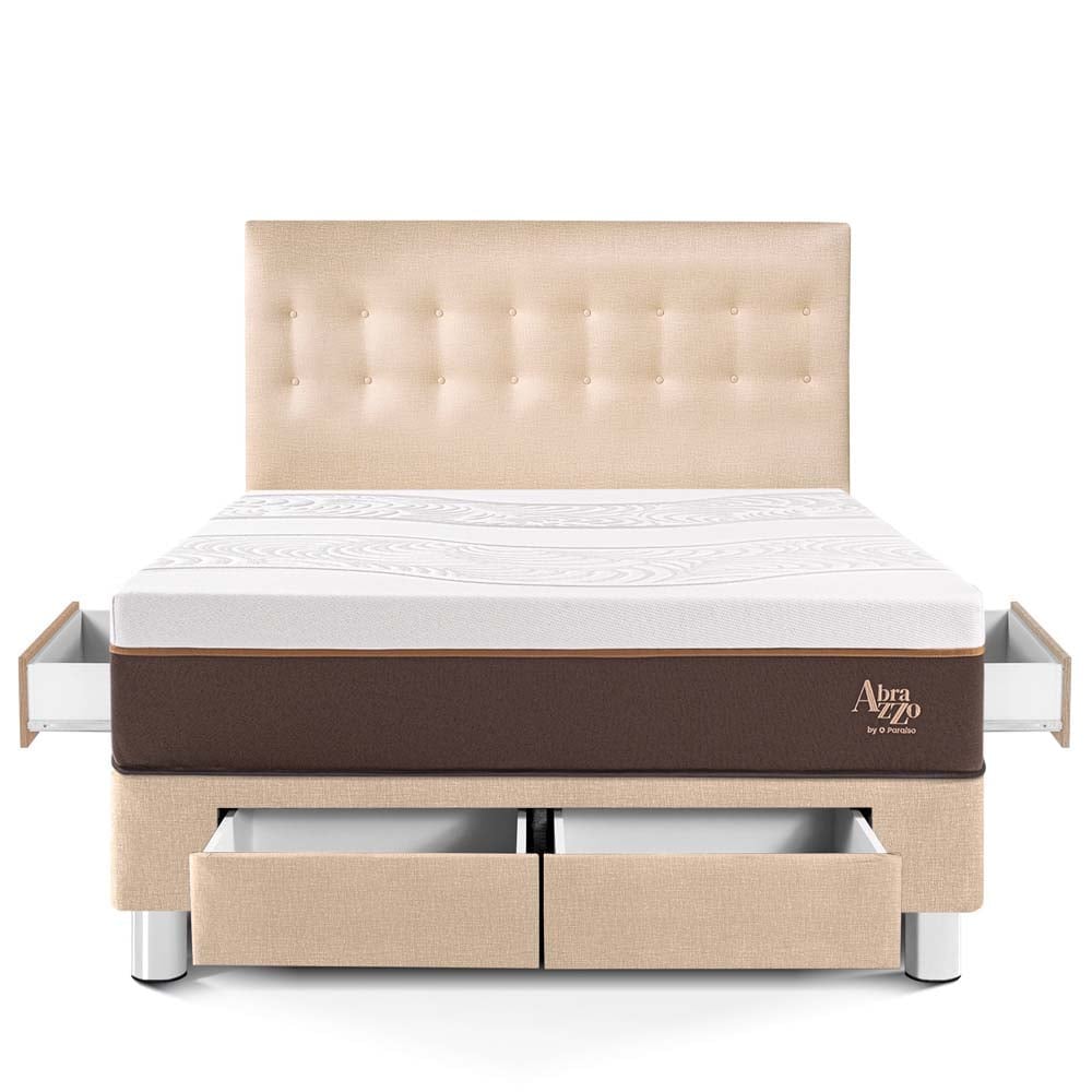 DORMITORIO CON CAJONES PARAÍSO ROYAL ABRAZZO KING CHAMPAGNE + 2 ALMOHADAS VISCOELÁSTICAS - 3