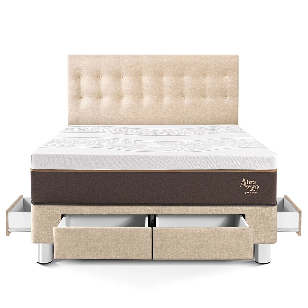 DORMITORIO CON CAJONES PARAÍSO ROYAL ABRAZZO KING CHAMPAGNE + 2 ALMOHADAS VISCOELÁSTICAS - 3