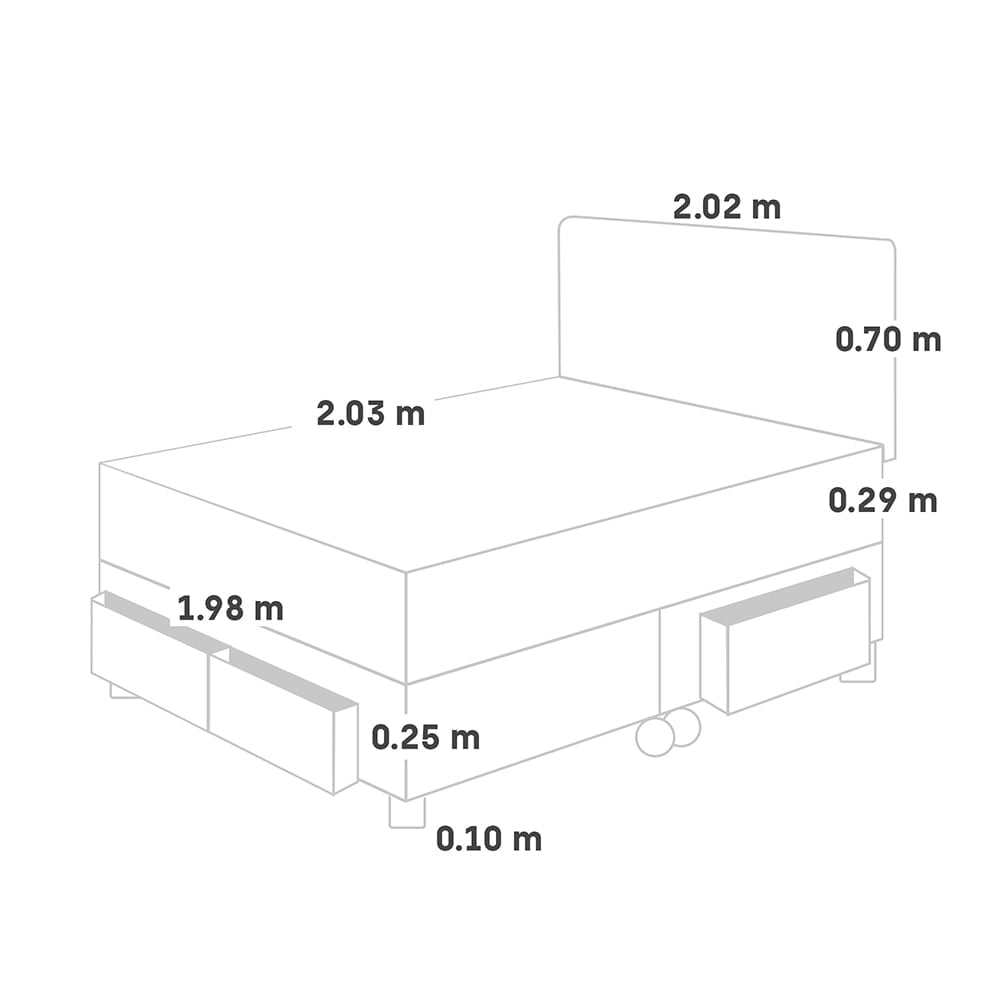 DORMITORIO CON CAJONES PARAÍSO ROYAL ABRAZZO KING CHOCOLATE + CABECERA BLOCKS + 2 ALMOHADAS VISCOELÁSTICAS - 5
