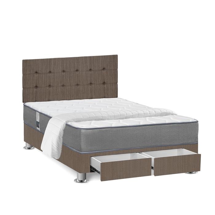 DORMITORIO AMERICANO FORLI POLARIS 2 PLAZAS CON CAJONES MARRÓN + EDREDÓN - 2