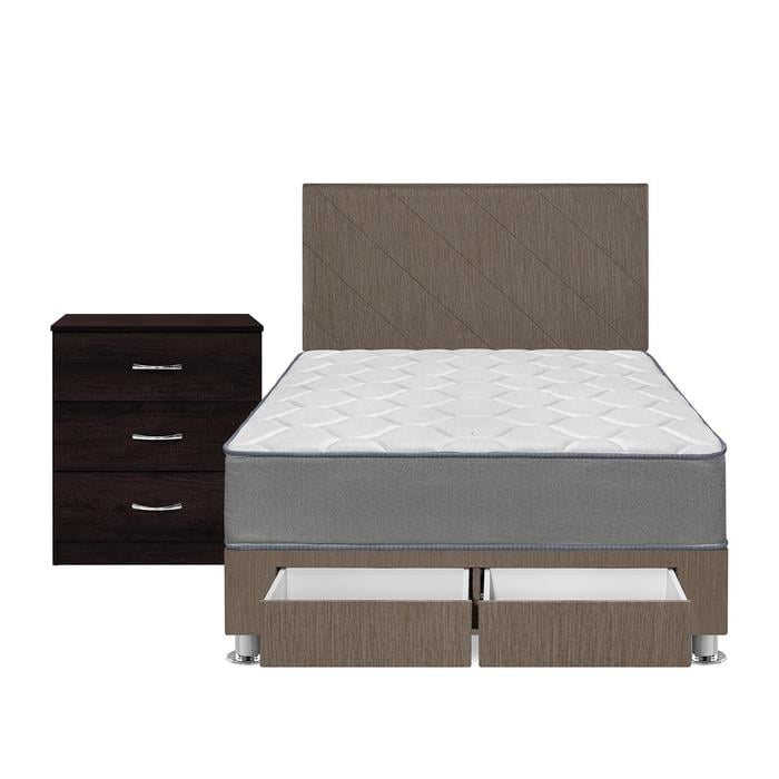 DORMITORIO AMERICANO FORLI POLARIS 2 PLAZAS CON CAJONES MARRÓN + CÓMODA - 1