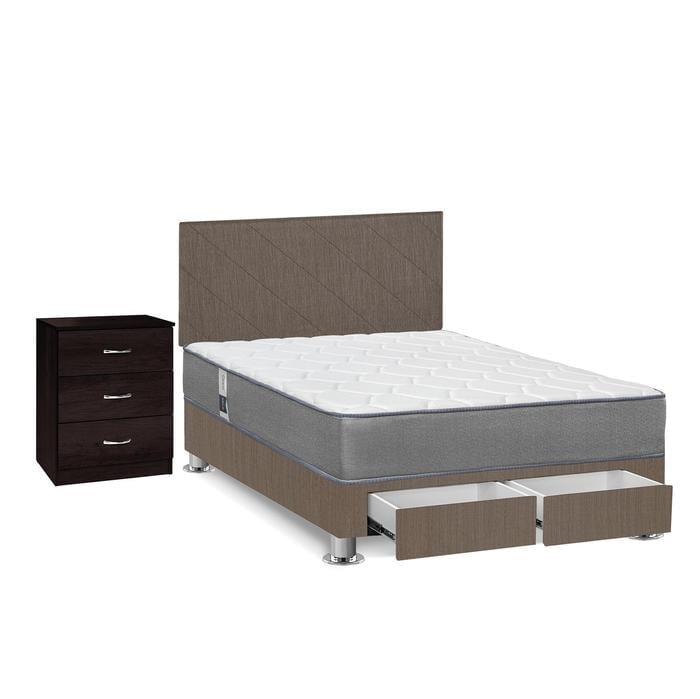 DORMITORIO AMERICANO FORLI POLARIS 2 PLAZAS CON CAJONES MARRÓN + CÓMODA - 2