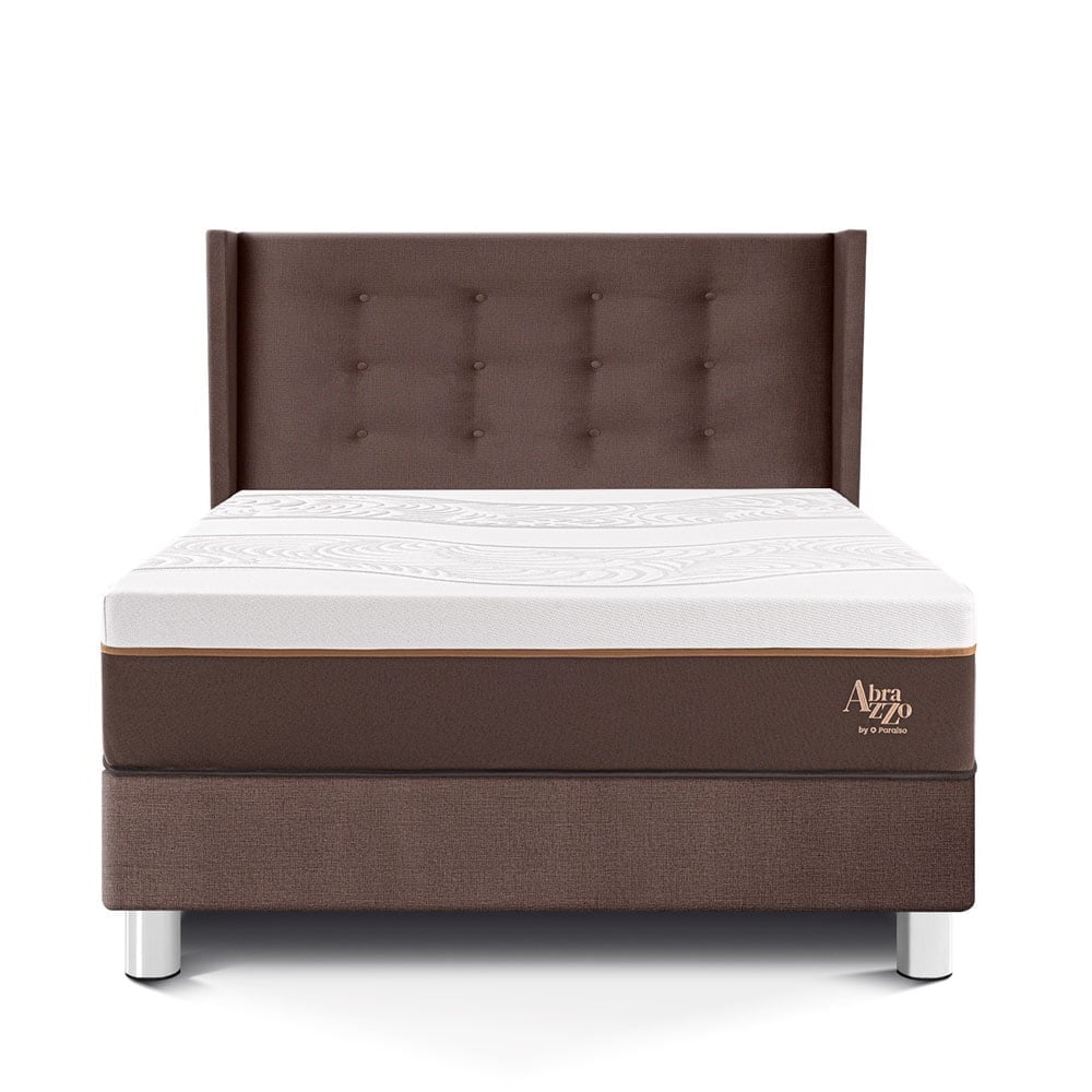 DORMITORIO PARAÍSO ROYAL ABRAZZO 1.5 PLAZAS CHOCOLATE + CABECERA GOLD + 1 ALMOHADA VISCOELÁSTICA - 3