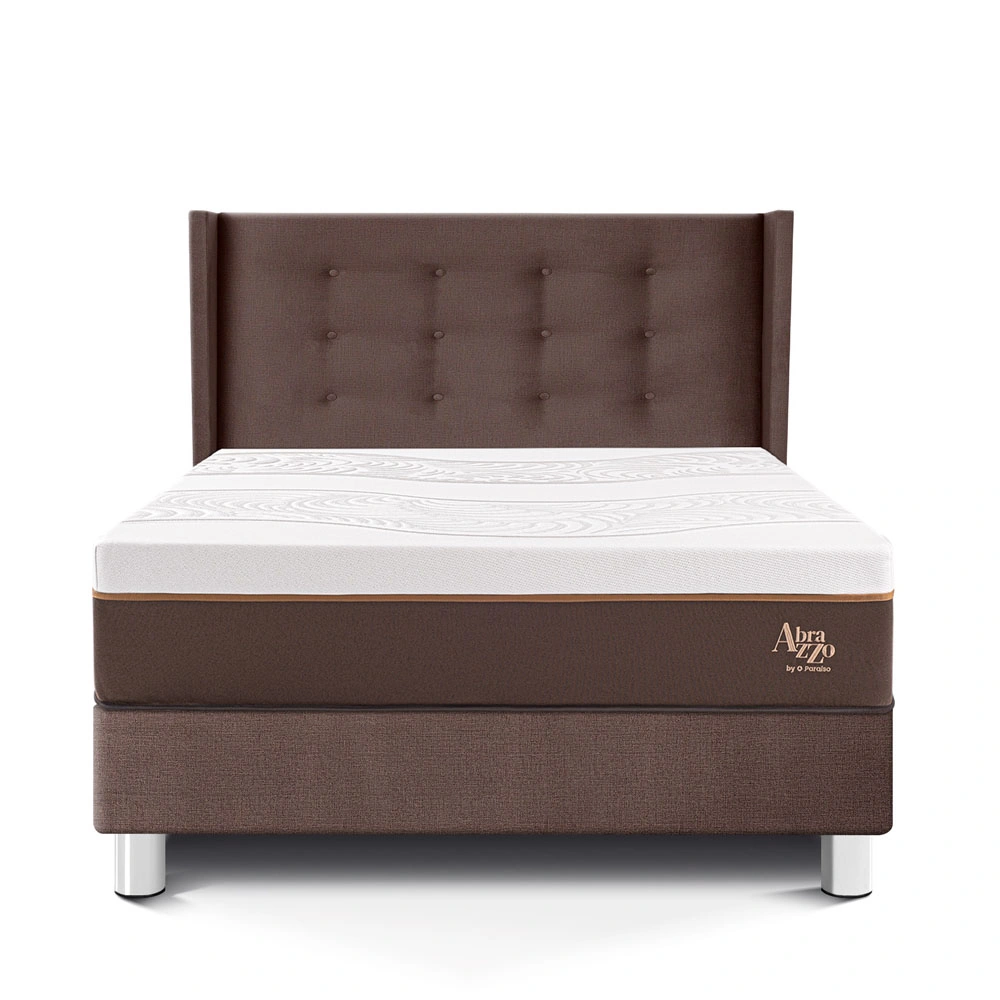 DORMITORIO PARAÍSO ROYAL ABRAZZO 1.5 PLAZAS CHOCOLATE + CABECERA GOLD + 1 ALMOHADA VISCOELÁSTICA - 3