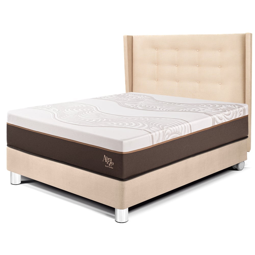 DORMITORIO PARAÍSO ROYAL ABRAZZO 1.5 PLAZAS CHAMPAGNE + CABECERA GOLD + 1 ALMOHADA VISCOELÁSTICA - 1
