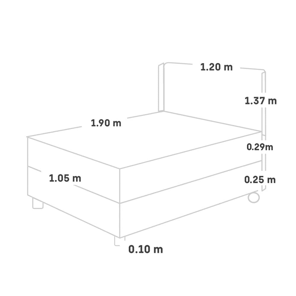 DORMITORIO PARAÍSO ROYAL ABRAZZO 1.5 PLAZAS CHAMPAGNE + CABECERA GOLD + 1 ALMOHADA VISCOELÁSTICA - 5