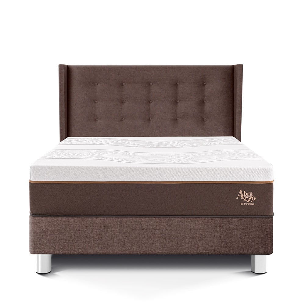 DORMITORIO PARAÍSO ROYAL ABRAZZO 2 PLAZAS CHOCOLATE + CABECERA GOLD + 2 ALMOHADAS VISCOELÁSTICAS - 3