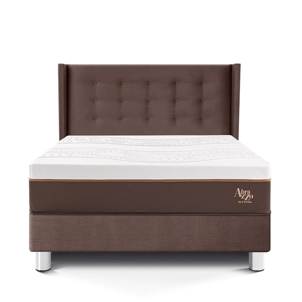 DORMITORIO PARAÍSO ROYAL ABRAZZO 2 PLAZAS CHOCOLATE + CABECERA GOLD + 2 ALMOHADAS VISCOELÁSTICAS - 3