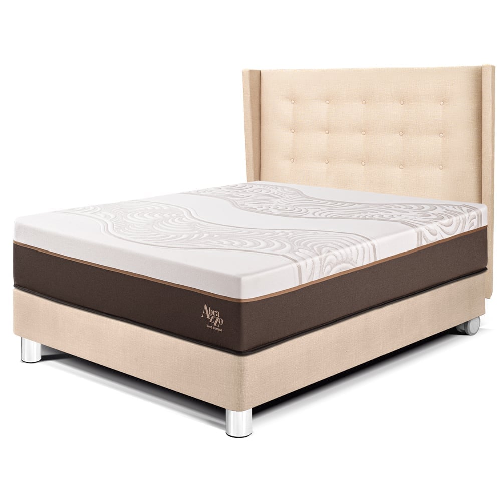 DORMITORIO PARAÍSO ROYAL ABRAZZO 2 PLAZAS CHAMPAGNE + CABECERA GOLD + 2 ALMOHADAS VISCOELÁSTICAS - 1