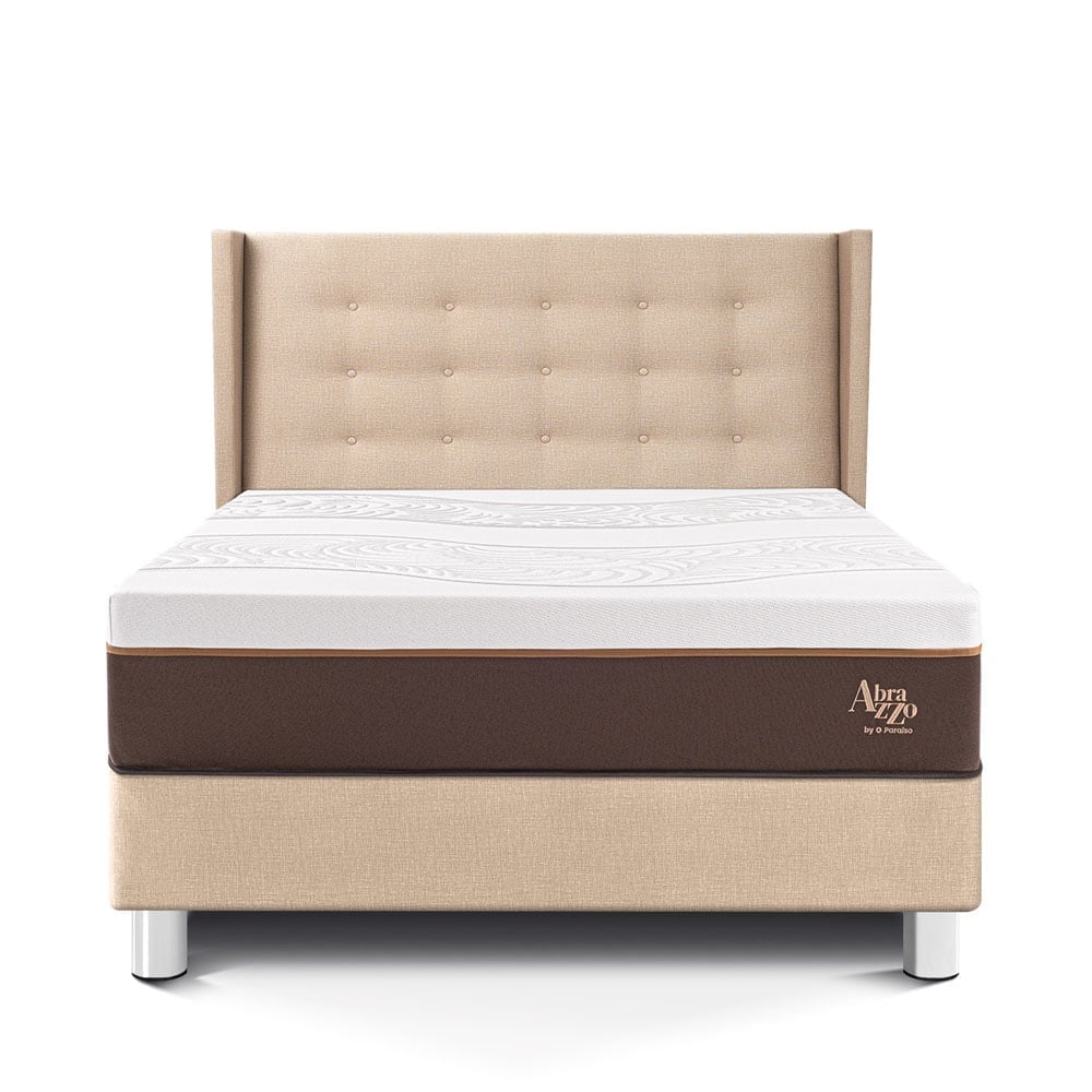 DORMITORIO PARAÍSO ROYAL ABRAZZO 2 PLAZAS CHAMPAGNE + CABECERA GOLD + 2 ALMOHADAS VISCOELÁSTICAS - 3