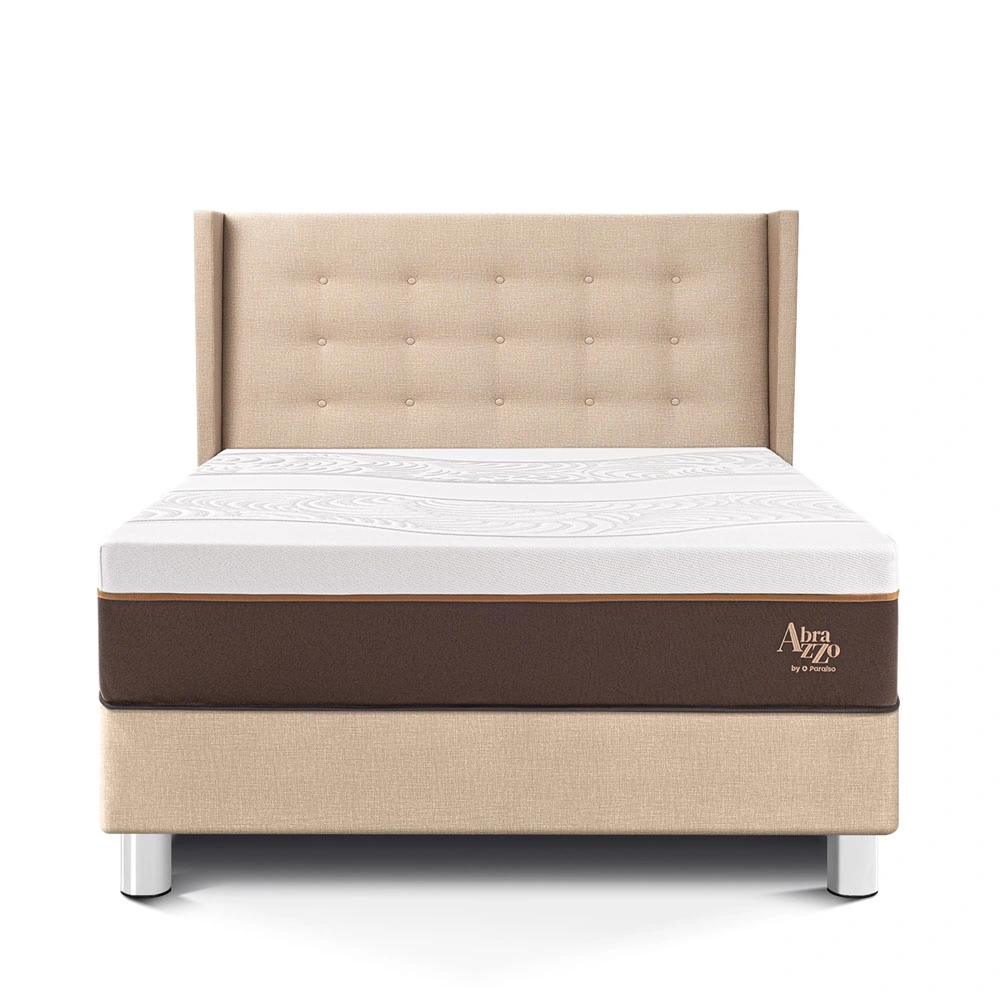 DORMITORIO PARAÍSO ROYAL ABRAZZO 2 PLAZAS CHAMPAGNE + CABECERA GOLD + 2 ALMOHADAS VISCOELÁSTICAS - 3