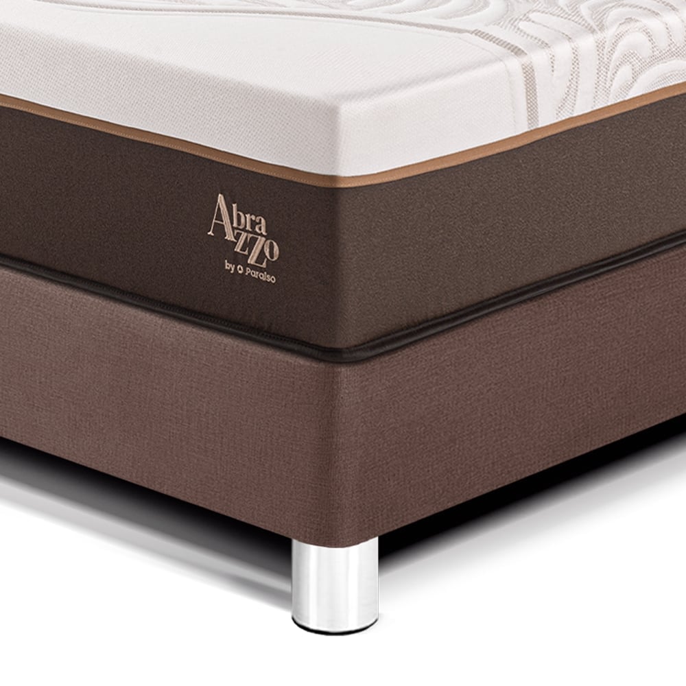 DORMITORIO PARAÍSO ROYAL ABRAZZO QUEEN CHOCOLATE + CABECERA GOLD + 2 ALMOHADAS VISCOELÁSTICAS - 2