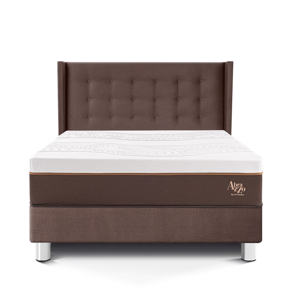 DORMITORIO PARAÍSO ROYAL ABRAZZO QUEEN CHOCOLATE + CABECERA GOLD + 2 ALMOHADAS VISCOELÁSTICAS - 3
