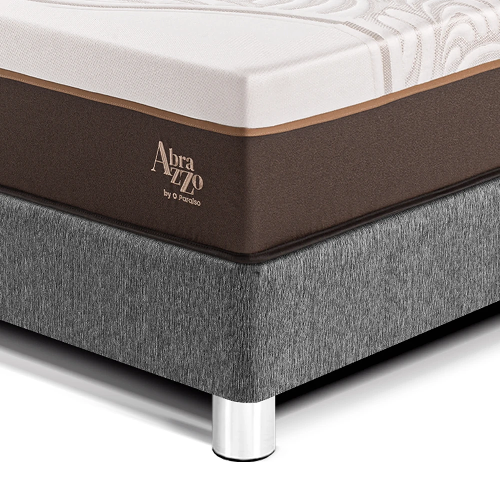 DORMITORIO PARAÍSO ROYAL ABRAZZO QUEEN GRIS + CABECERA GOLD + 2 ALMOHADAS VISCOELÁSTICAS - 2