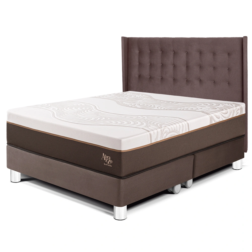 DORMITORIO PARAÍSO ROYAL ABRAZZO KING CHOCOLATE + CABECERA GOLD + 2 ALMOHADAS VISCOELÁSTICAS - 1