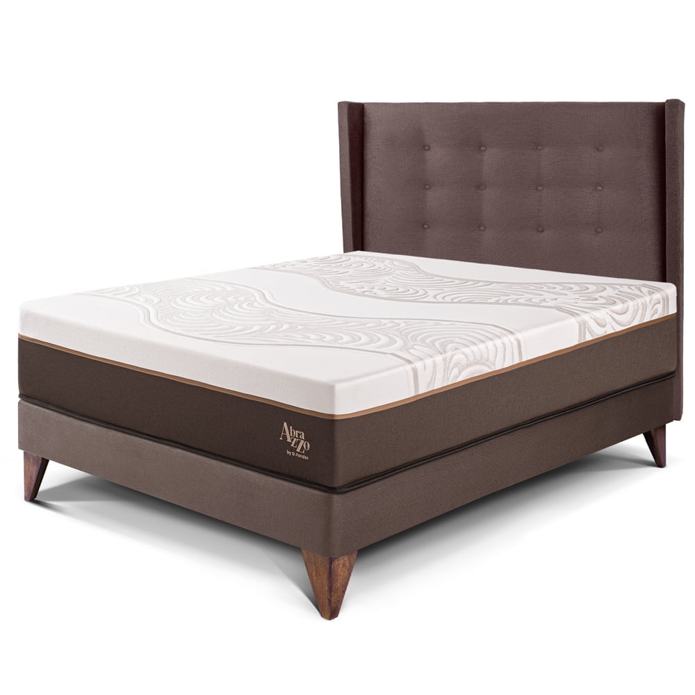 DORMITORIO EUROPEO PARAÍSO ROYAL ABRAZZO 1.5 PLAZAS EUROPEO CHOCOLATE + CABECERA GOLD + 1 ALMOHADA VISCOELÁSTICA - 1