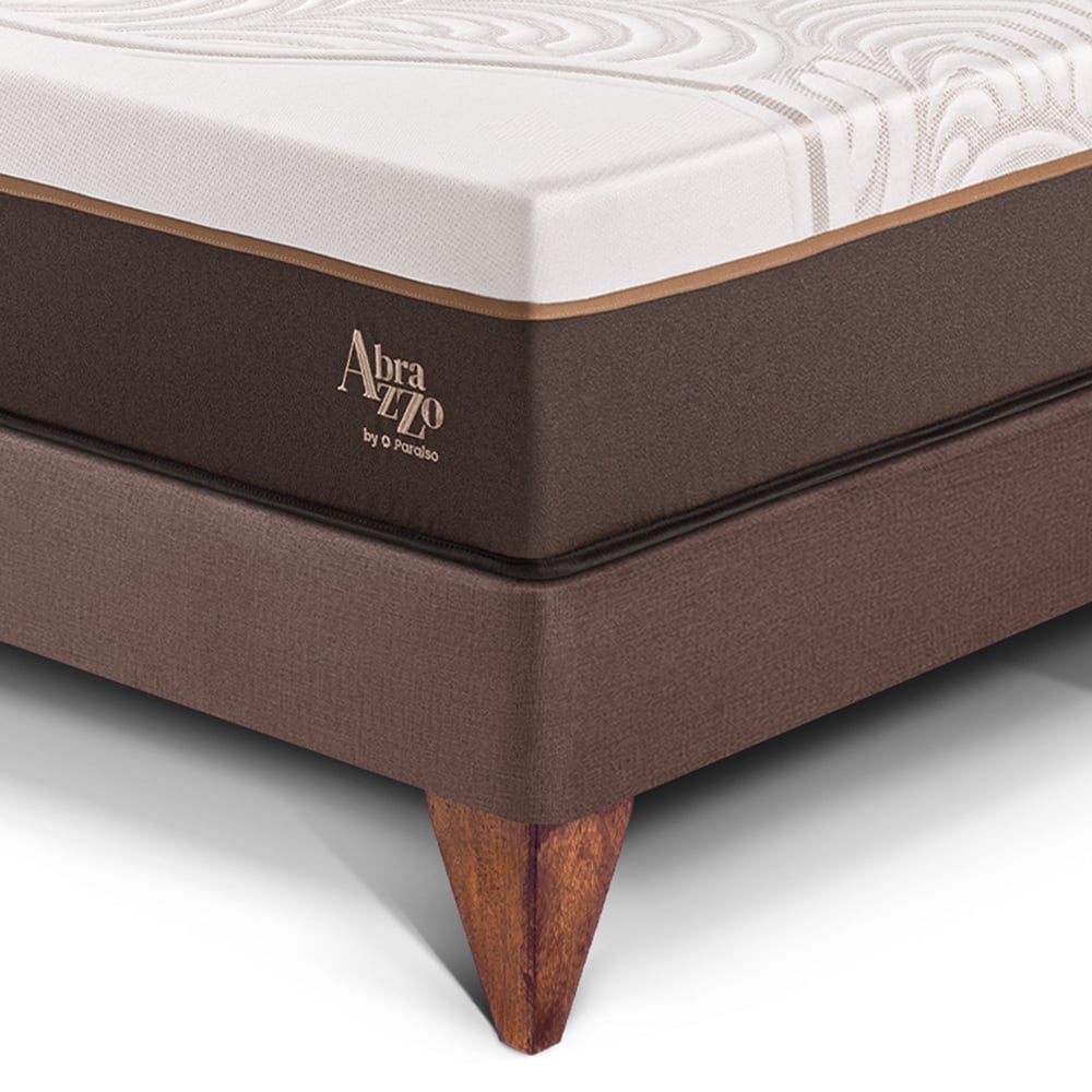 DORMITORIO EUROPEO PARAÍSO ROYAL ABRAZZO 1.5 PLAZAS EUROPEO CHOCOLATE + CABECERA GOLD + 1 ALMOHADA VISCOELÁSTICA - 2