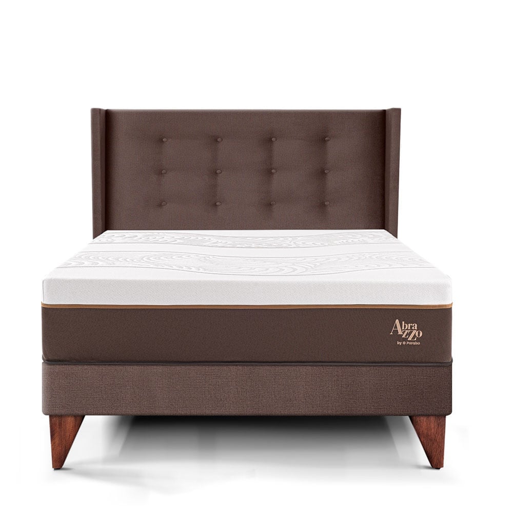DORMITORIO EUROPEO PARAÍSO ROYAL ABRAZZO 1.5 PLAZAS EUROPEO CHOCOLATE + CABECERA GOLD + 1 ALMOHADA VISCOELÁSTICA - 3
