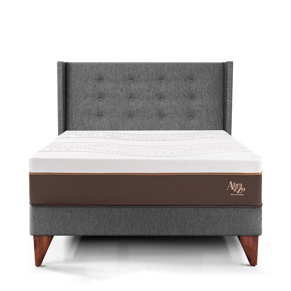 DORMITORIO EUROEPO PARAÍSO ROYAL ABRAZZO 1.5 PLAZAS EUROPEO GRIS + CABECERA GOLD + 1 ALMOHADA VISCOELÁSTICA - 3