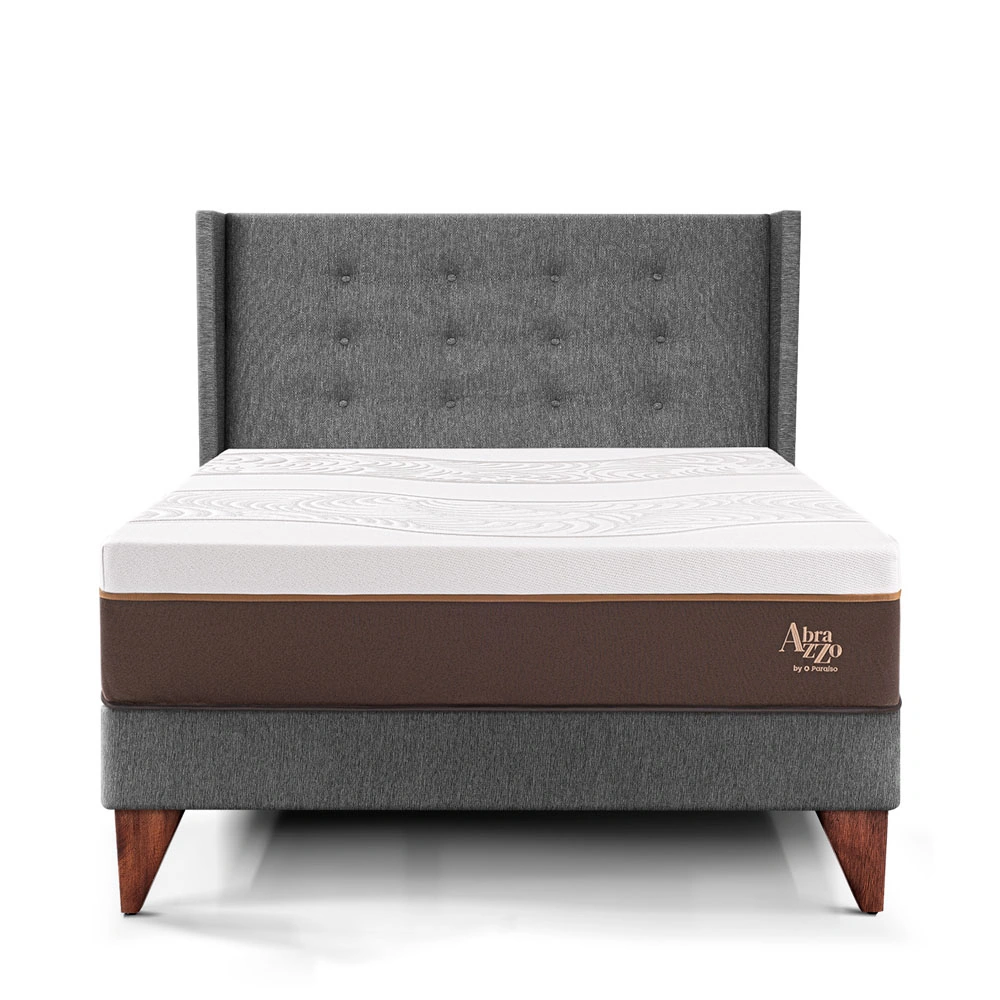 DORMITORIO EUROEPO PARAÍSO ROYAL ABRAZZO 1.5 PLAZAS EUROPEO GRIS + CABECERA GOLD + 1 ALMOHADA VISCOELÁSTICA - 3