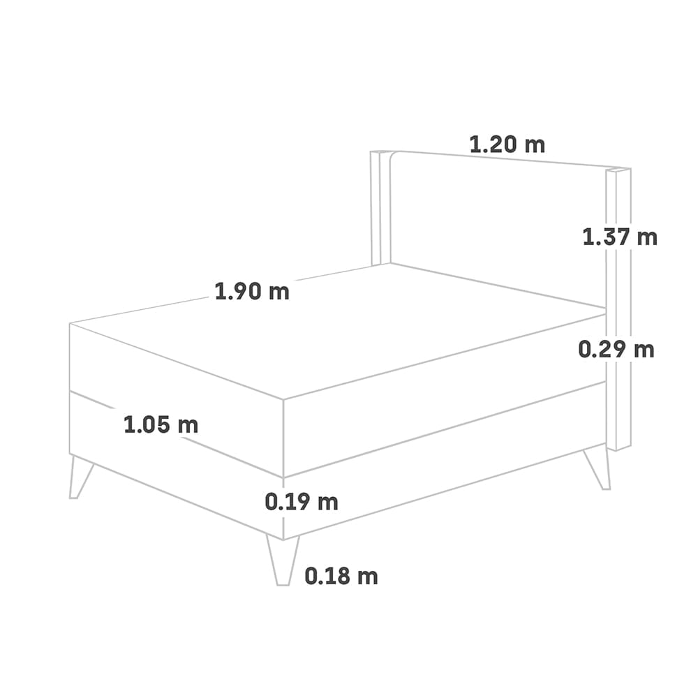 DORMITORIO EUROEPO PARAÍSO ROYAL ABRAZZO 1.5 PLAZAS EUROPEO GRIS + CABECERA GOLD + 1 ALMOHADA VISCOELÁSTICA - 5