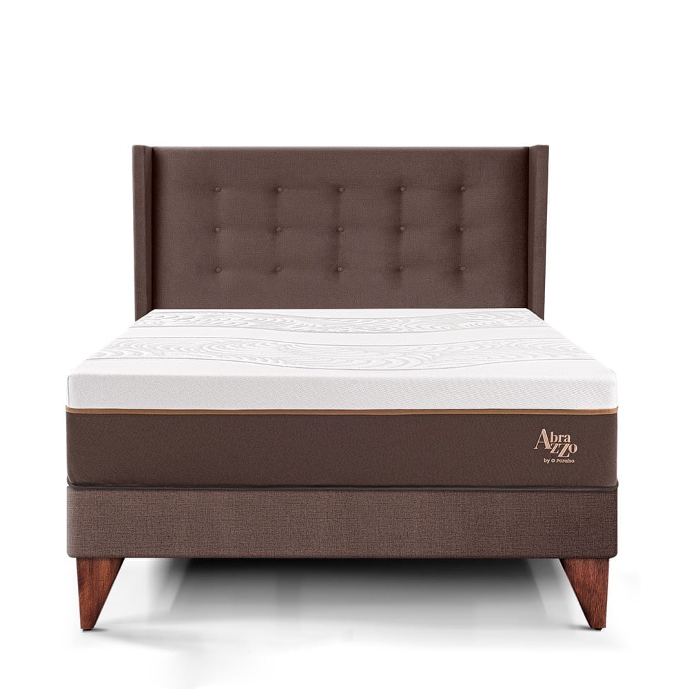 DORMITORIO EUROEPO PARAÍSO ROYAL ABRAZZO 2 PLAZAS EUROPEO CHOCOLATE + CABECERA GOLD + 2 ALMOHADAS VISCOELÁSTICAS - 3