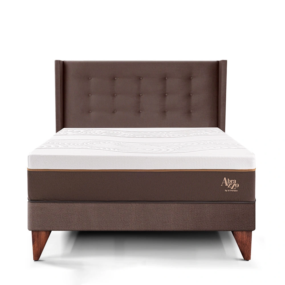 DORMITORIO EUROEPO PARAÍSO ROYAL ABRAZZO 2 PLAZAS EUROPEO CHOCOLATE + CABECERA GOLD + 2 ALMOHADAS VISCOELÁSTICAS - 3
