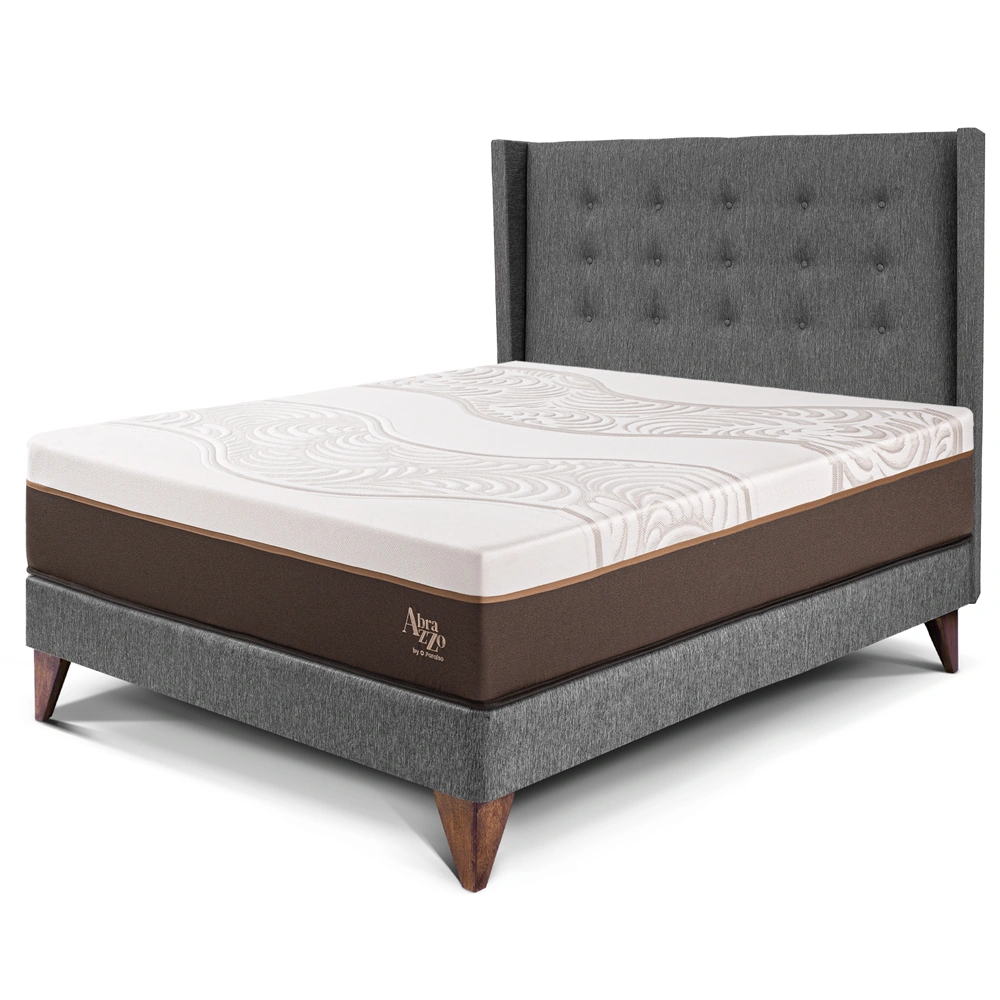 DORMITORIO EUROEPO PARAÍSO ROYAL ABRAZZO 2 PLAZAS EUROPEO GRIS + CABECERA GOLD + 2 ALMOHADAS VISCOELÁSTICAS - 1