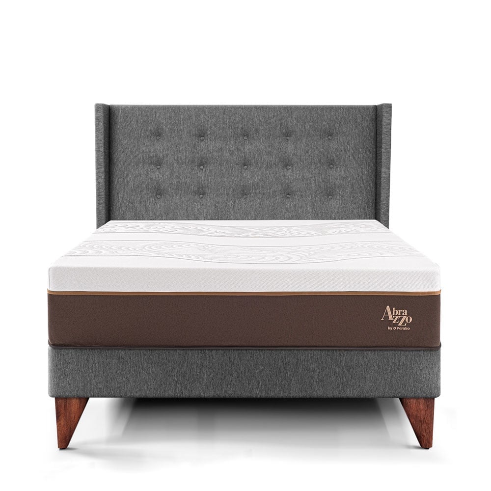 DORMITORIO EUROEPO PARAÍSO ROYAL ABRAZZO 2 PLAZAS EUROPEO GRIS + CABECERA GOLD + 2 ALMOHADAS VISCOELÁSTICAS - 3